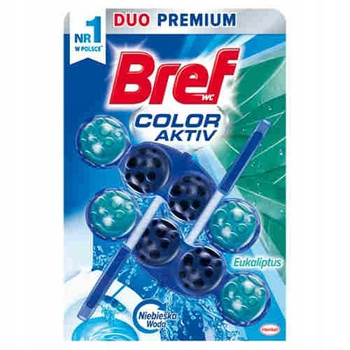 Bref WC Color Aktiv+ Zawieszka do muszli WC eukaliptus 2 x 50 g