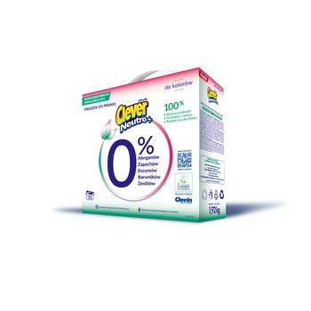 Biodegradowalny proszek prania clever neutro + color 1,92 kg  karton