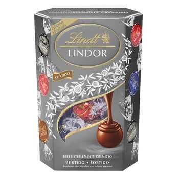 Lindt Lindor Pralinki z czekolady mlecznej gorzkiej i mlecznej z orzechami z nadzieniem 200 g