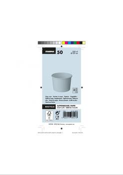 Papstar Kubki na zupę z papieru, "To Go", okrągłe, 350 ml, średnica 9,9 cm, 7 cm, biały, 50 szt