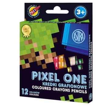 Astra Kredki z glinki kaolinowej Pixel One 12 kolorów