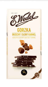E. Wedel Czekolada gorzka orzechy i słony karmel 100 g