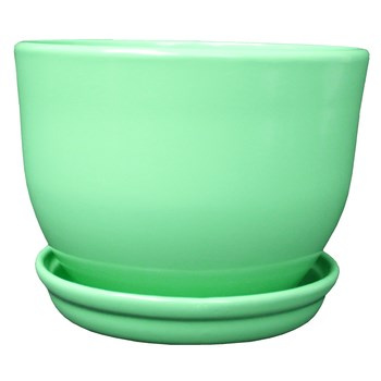 Doniczka CLASSIC 13,5 z podstawkiem miętowy OK