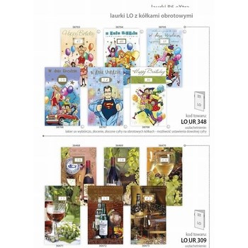 Laurka urodzinowa z kółkiem obrotowym mix wzorów