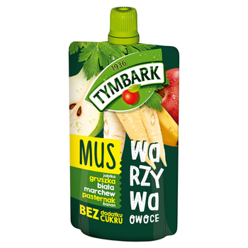 Tymbark Mus jabłko gruszka biała marchew pasternak banan 100 g