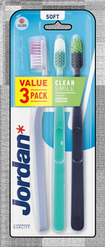 JORDAN szczoteczka do zębów Clean Smile soft 3-pack