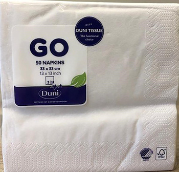 Duni Serwetki 3 warstwowe 33x33 cm Biały 50 szt