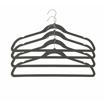 Wieszak flokowany 4 szt. grafitowy Comfort Living