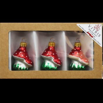 Vitbis Formy szklane grzybki dekorowane 60mm 3szt. mix.