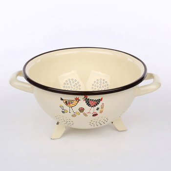 Cedzak emaliowany 22,5cm Kurka Zośka Kokoszka