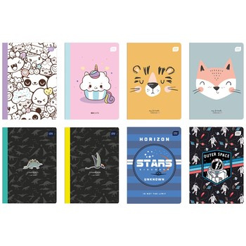 Zeszyt A5 16 kartek, gładki mix wzorów, INTERDRUK