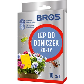 BROS - lep do doniczek żółty 10szt