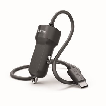 Ładowarka samochodowa Hama USB TYP-C 3A czarna
