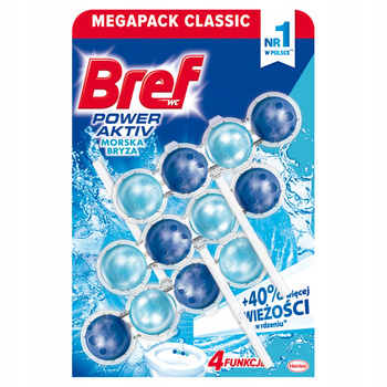Bref WC Power Aktiv Zawieszka myjąco-zapachowa do muszli WC ocean 3 x 50 g