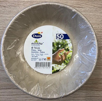 Talerz do zupy 16cm niewybielany 50szt. ecoecho DUNI