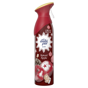 Ambi Pur Odświeżacz powietrza w sprayu Spiced Apple 300 ml, środek do usuwania nieprzyjemnych zapachów do wszystkich pomieszczeń w domu i w 100% naturalny gaz nośny
