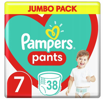 Pampers Pieluchomajtki, Rozmiar 7, 38 Sztuk, 17kg+