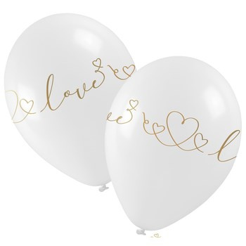 Balony ze złotym walentynkowym nadrukiem (5 szt.)