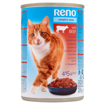 RENO KAWAŁKI W SOSIE Z WOŁOWINĄ DLA KOTÓW - 415g