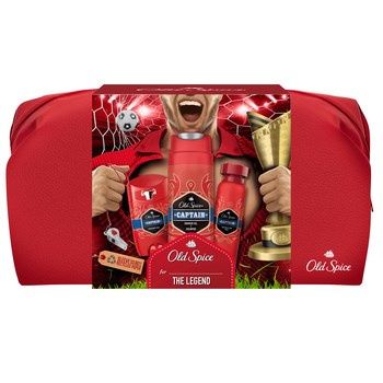 Old Spice Zestaw X-MASS Captain (Kosmetyczka + Dezodorant do ciała w aerozolu + Żel pod prysznic i szampon do włosów + Dezodorant w sztyfcie)