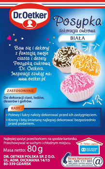 Dr. Oetker Posypka cukrowa biała 80 g