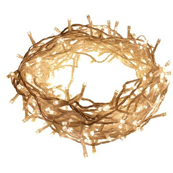 Lampki 200 LED sople z programatorem na transformator + dodatkowe gniazdo na białym kablu warm white