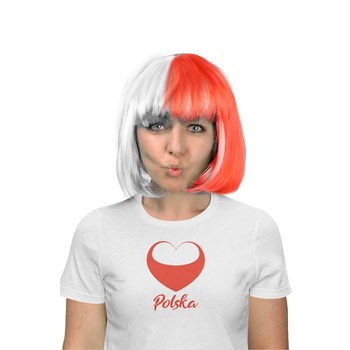 Peruka bob "Biało-Czerwoni"