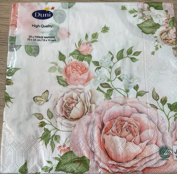 Duni Serwetki 3 warstwowe 33X33 cm Rose Glory 20 szt.