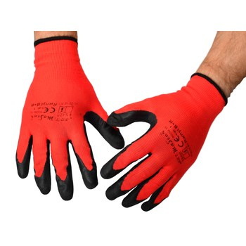 Rękawice POLIESTER LATEKS R10/ XL