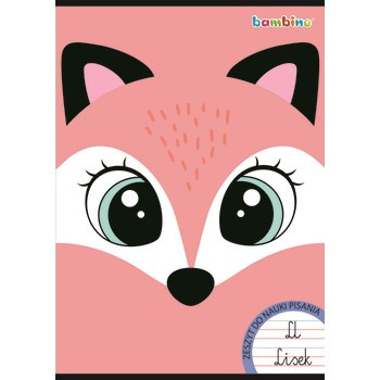 Bambino zeszyt do nauki pisania okładka laminowana A4, 32 kartki, linia dwukolorowa mix dziewczęcy