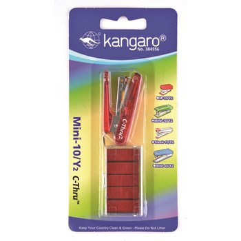 Zszywacz KANGARO Mini-10/Y2+zszywki blister czerwony