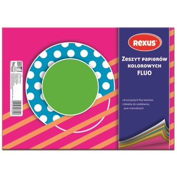 Wycinanka kreda fluo A5/ 8 kartek, Rexus
