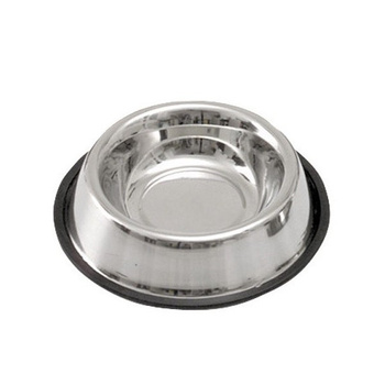 Miska metalowa "Lupipets" ze stali nierdzewnej, dla kotów i małych psów, nagumie, antypoślizgowa, pojemność 0,45 litra