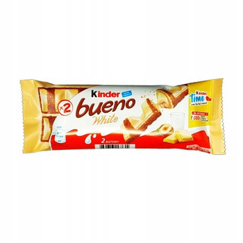 Kinder Bueno White Wafel w białej czekoladzie z mleczno-orzechowym nadzieniem 39 g (2 sztuki)