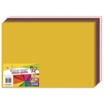 Bibuła gładka GIMBOO w składkach 50x70cm 24 arkusze  mix