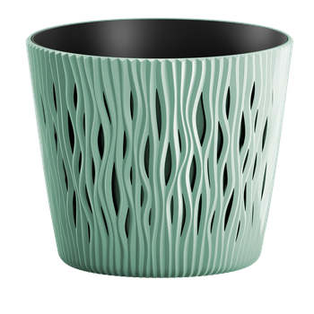 Doniczka Prosperplast Sandy Round, śr. 16 cm, szałwia, z wkładem
