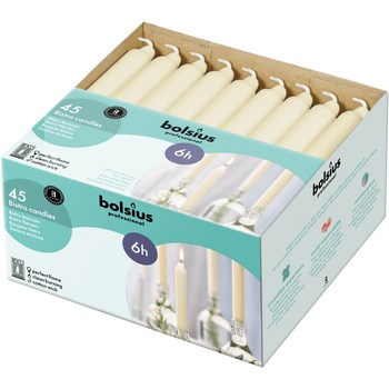 Bolsius Świeca stołowa kremowa 45 szt