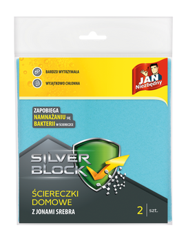 Jan Niezbędny Silver Block Ściereczki domowe z jonami srebra 38 cm x 38 cm 2 sztuki
