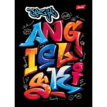 Unipap zeszyt okładka laminowana A5, 60 kartek, krata, język angielski ze ściągą