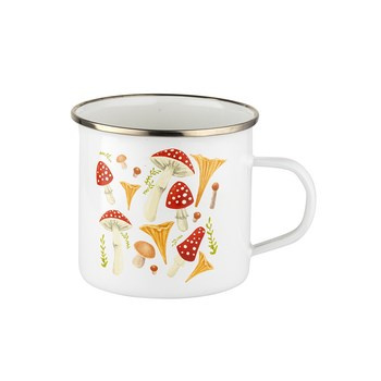 Kubek emaliowany prosty grzybki 9cm/500ml Florina