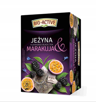 Big-Active Herbata Czarna o Smaku Jeżyny i Marakui. (20 torebek x 2g)