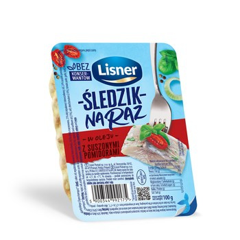 Lisner Śledzik na raz z suszonymi pomidorami i ziołami włoskimi 100 g