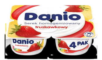 Danio Serek homogenizowany truskawkowy 520 g (4x130 g)