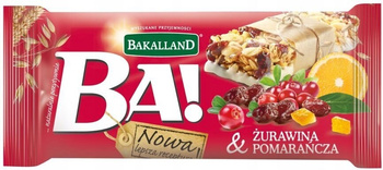 Bakalland Ba! żurawina & pomarańcza Baton zbożowy 40 g