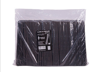 Słomki papierowe czarne proste -opakowanie 500szt. HORECA POLSKA