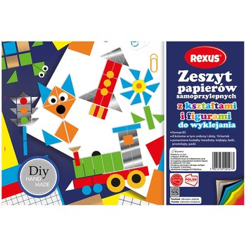 Zeszyt Papierów Kolorowych Samoprzylepnych B5/16k. kształtowa Rexus