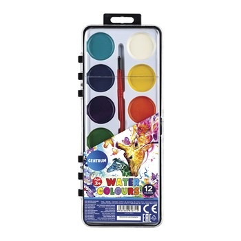 Farby akwarelowe 12 kolorów 30mm 82674 Centrum