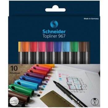 Zestaw cienkopisów SCHNEIDER Topliner 967 0,4 mm 10 szt pudełko z zawieszką mix