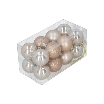 EM&EM Bombka na choinkę 4cm szampański 16 sztuk