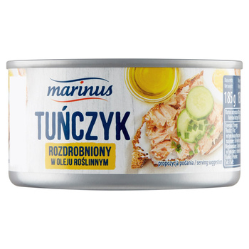 Tuńczyk rozdrobniony w oleju roślinnym Marinus 185g